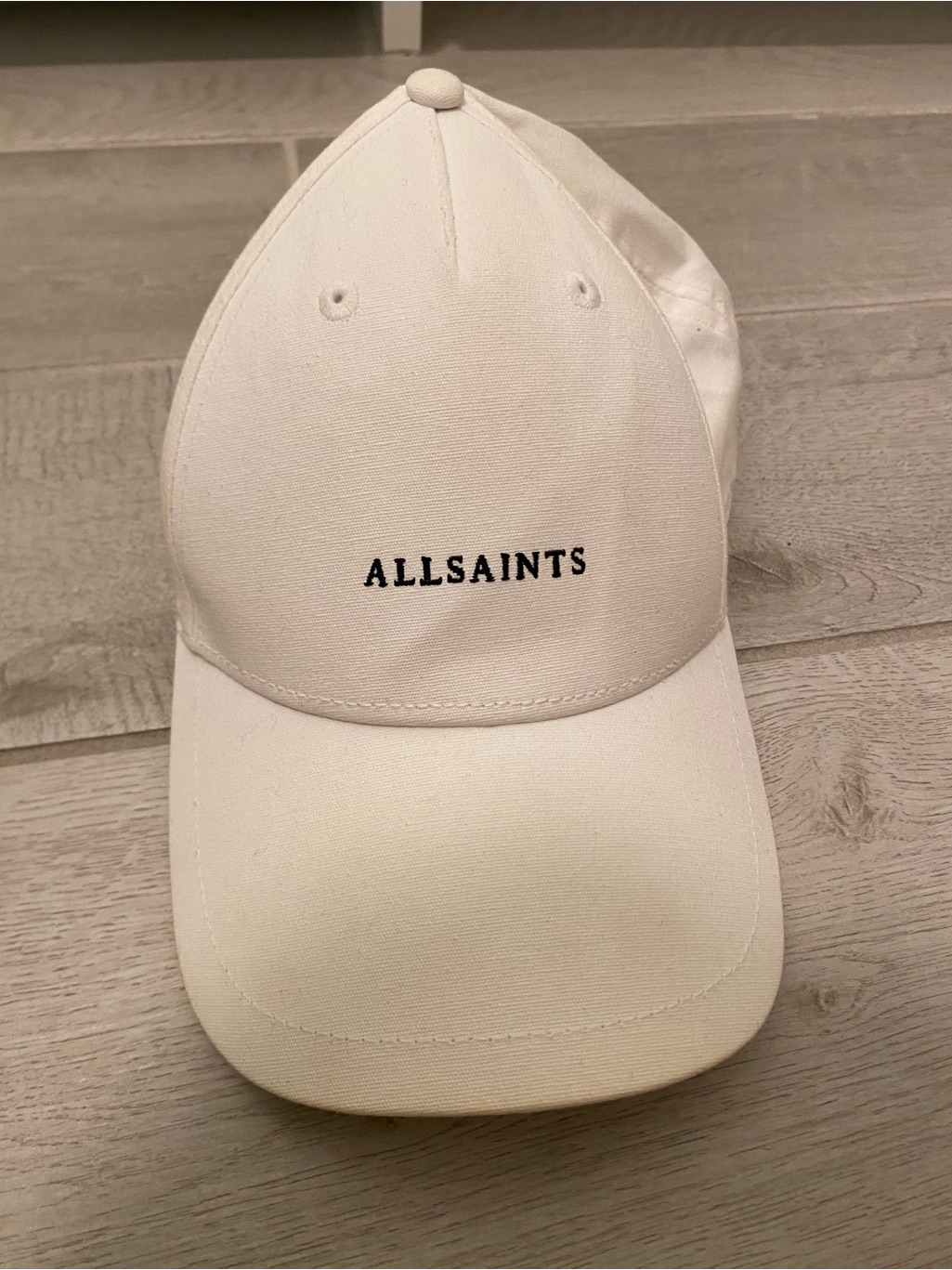 Allsaints Embroidered Logo White  Cream Baseball Cap